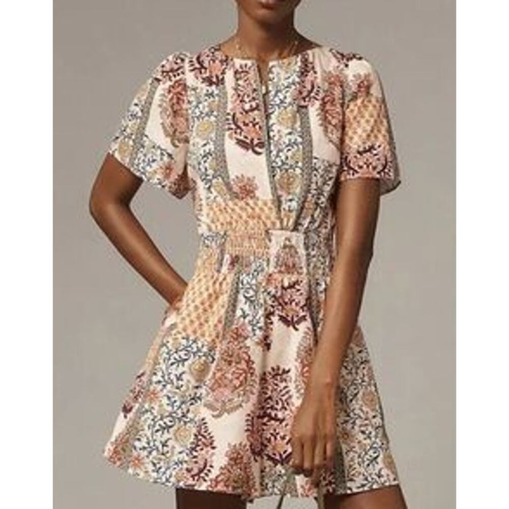 Anthropologie The Somerset Poplin Romper Womens XL Pink Floral Cocktail Chic NWT